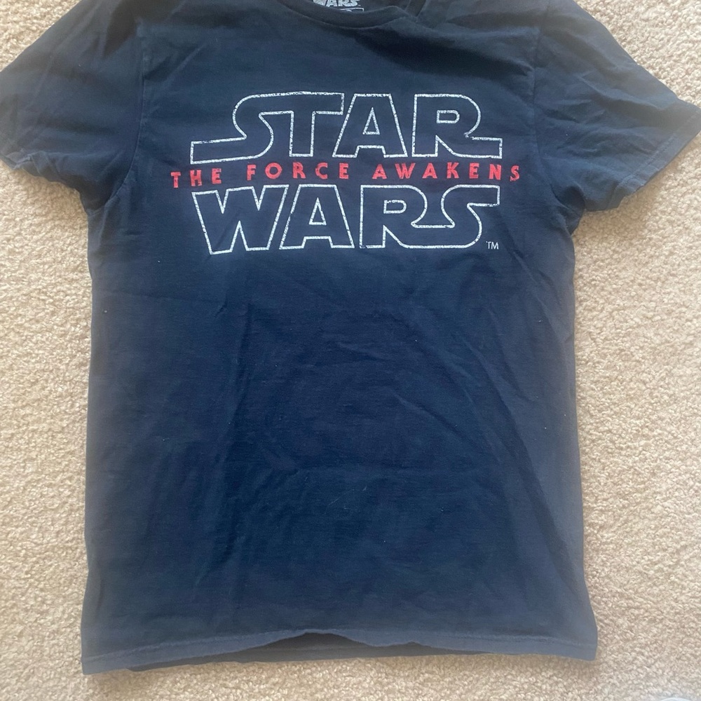 Star Wars The Force Awakens Shirt Adult Small Black Original Movie Logo Promo